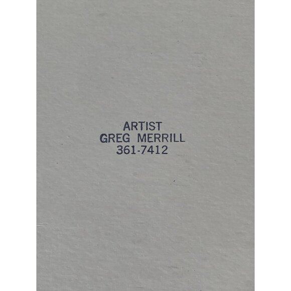 Greg Merrill Signed Numbered 42/100 Dated 1981 Sketch OWL PRINT Black Matte - Picture 6 of 8